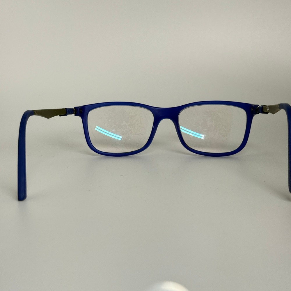 Ray Ban Blue Rectangular Eyeglasses Frames Silver… - image 3